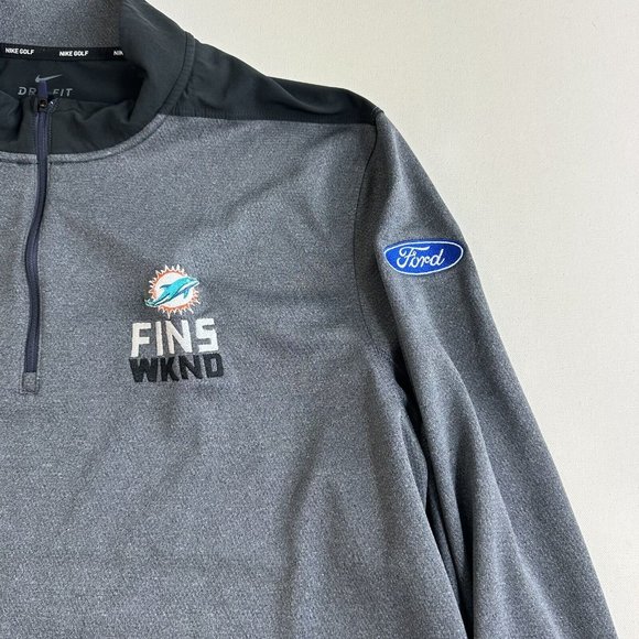 Nike Golf Dri-Fit Sweatshirt Men's Quarter Zip Pullover Long Sleeve 2XL Gray - Picture 3 of 9